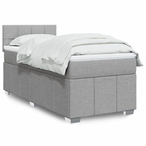 Sommier  lattes de lit et matelas Gris clair 90×190 cm Tissu