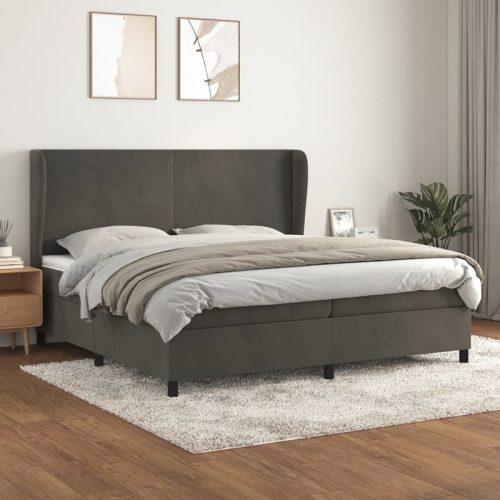 Sommier  lattes de lit et matelas Gris fonc 200x200cm Velours