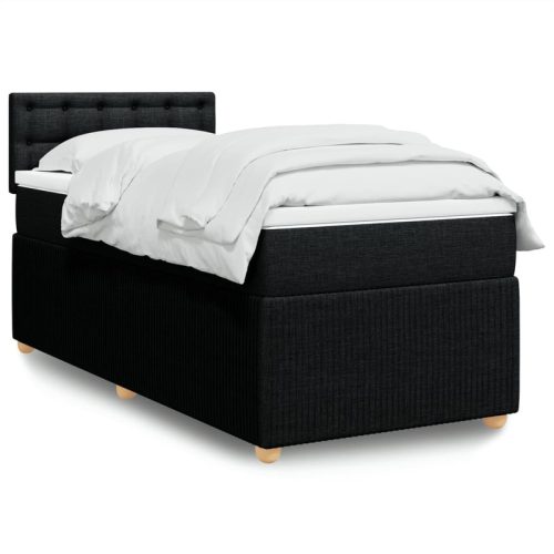 Sommier  lattes de lit et matelas Noir 80×200 cm Tissu