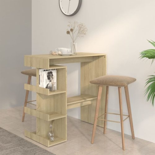 Table de bar tagre de rangement Chne sonoma Bois ingnierie