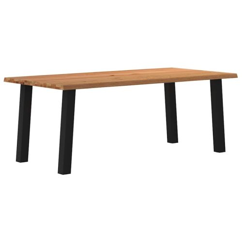 Table  manger bord naturel bois massif chne rectangulaire