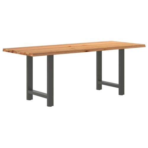 Table  manger marron clair bois de chne massif rectangulaire